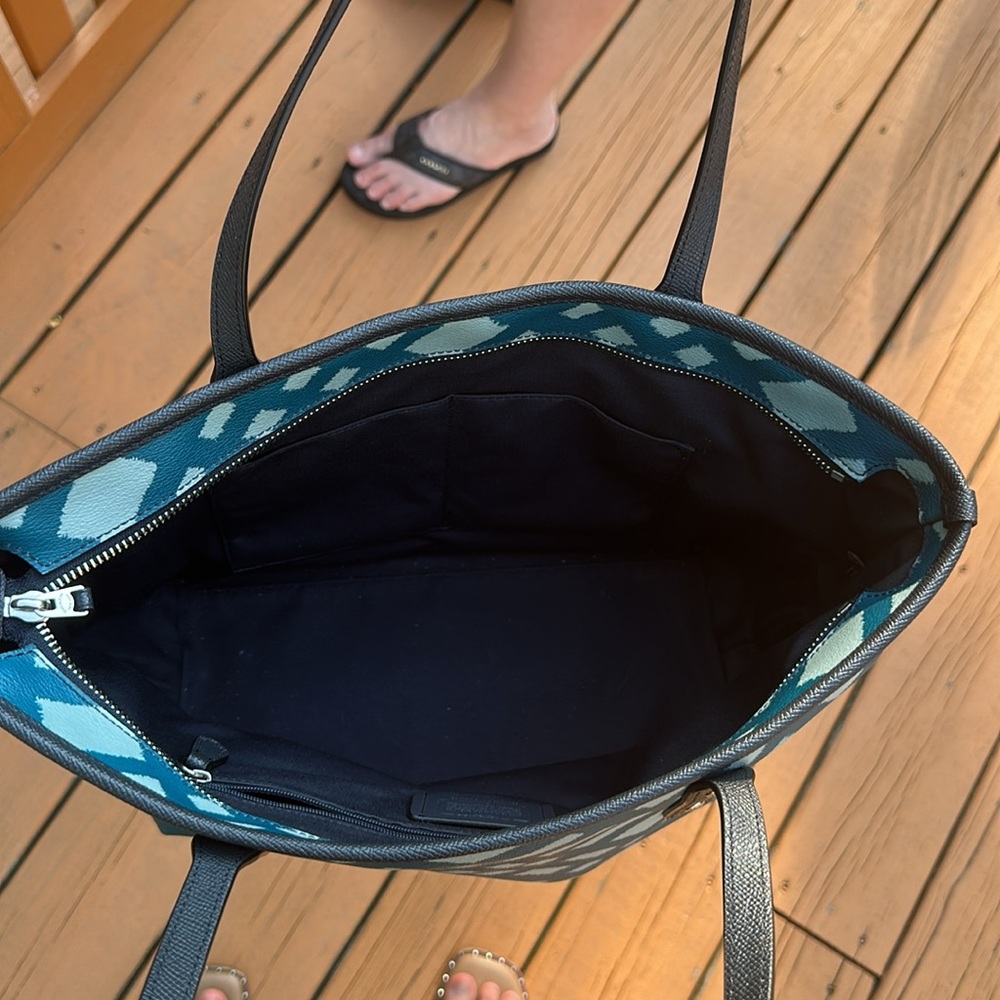 Coach CITY ZIP TOTE WITH WILD PLAID PRINT F22248 - Picture 11 of 13